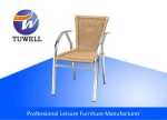 TW3033 Patio Bamboo Wicker Rattan Chairs For Commercial , Leisure Plastic Chair Outdoor