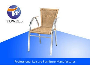 TW3033 Patio Bamboo Wicker Rattan Chairs For Commercial , Leisure Plastic Chair Outdoor