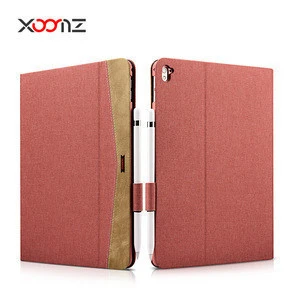 Ultra Slim Fabric Book Cover Smart Tablet Protective Case for iPad Pro 9.7 10.5 12.9 with Holder