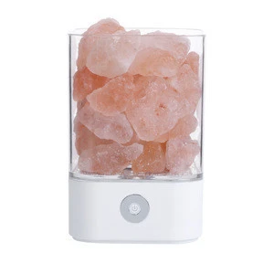 Unique fancy pink usb natural crystal himalayan salt lamp night light Crystal Crafts