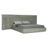 Upholstered leather bed with high headboard home bed room furniture modern design