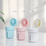 usb led night light cool humidifier mini handheld fan