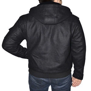 Victory Outfitters Men&#39;s Removable Hooded Wool Blend Bomber Jacket