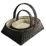 Vietnam Water Hyacinth Wicker handmade Linen Baskets, liner bread baskets