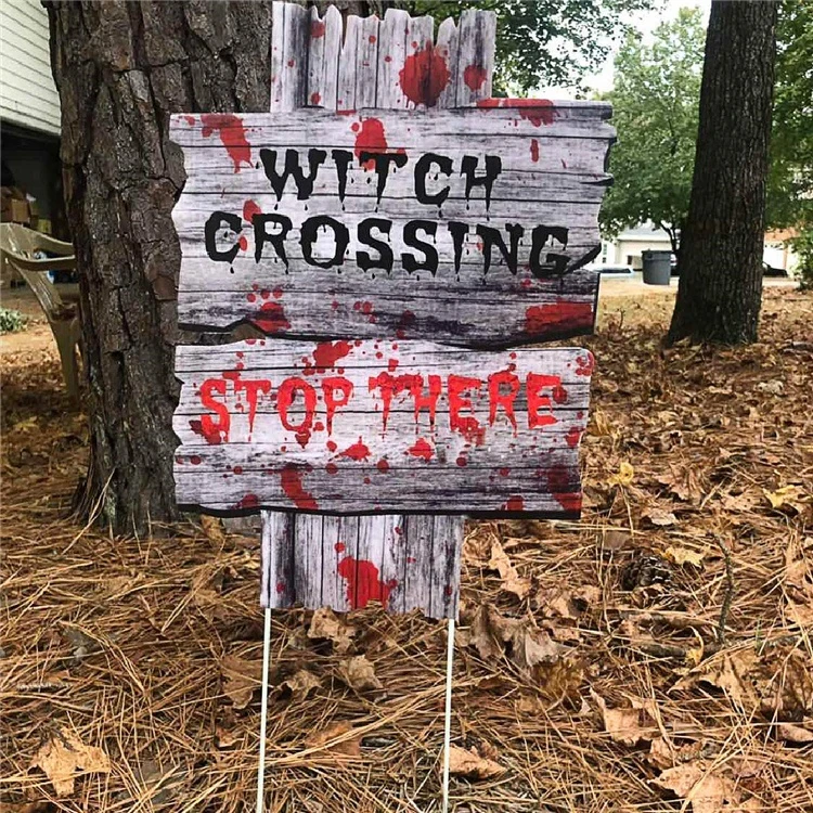 Vivid color bark sleeve corrugated paper warning sign notice board outdoor sign halloween yard decoration sign