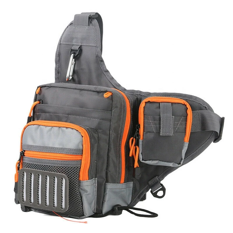 Waterproof Polyurethane Fishing Tackle Storage Bag Pack Outdoor Waist Shoulder Backpack Rod Cross Body Sling Bag