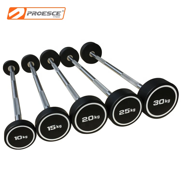 Weightlifting Bar Fitness PU Coated Weight Lifting Barbell Set