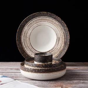 WEIYE Custom 8pcs Japanese style Personalized bowl plate mug Ceramic dinnerware set
