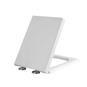 White Square UF Toilet Seat and Cover with Soft Close quick release stainless steel hinges C-015