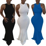 White Vintage Long Woman Lady Elegant Wedding Bridesmaid maxi Dress woman lady elegant