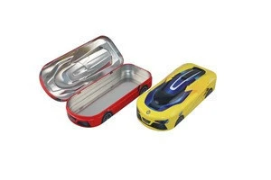 Wholesale 3d cartoon metal car shape tin pencil case for school kids with low price