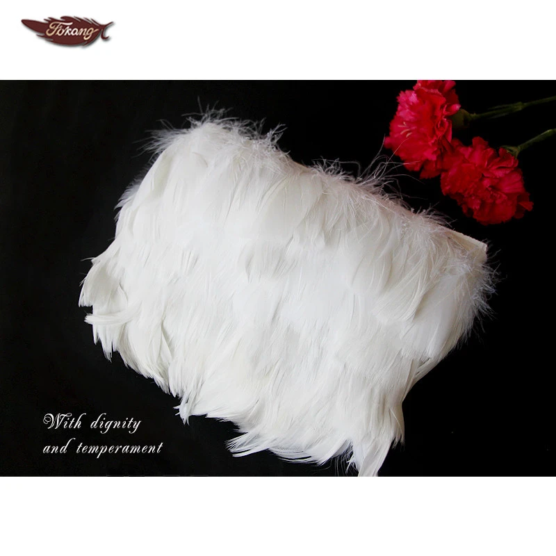 Wholesale 9-10cm White Goose Feather Trimming For Home Lampshade Decoration