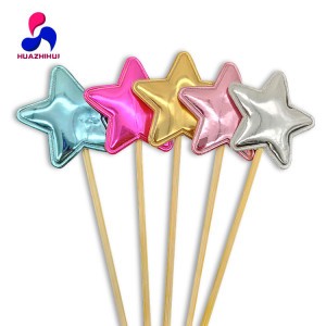 Wholesale Baking Birthday Party Supplies Decorating Cake Tools PU Leather Cute Star Love Heart Cake Plugin Cupcake Toppers