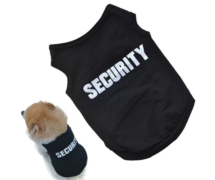 Wholesale Charm Small Summer Pet Clothes Custom Security Print Dog T Shirts