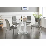 Wholesale cheap luxury modern kitchen round dining table furniture glass top dining tables with dining chairs