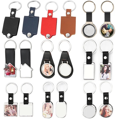 Wholesale custom cut out personalized diy promotional sublimation blank metal keychain