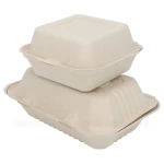 Wholesale Disposable ECO Packaging Sugarcane Bowl Bottle Tray Pulb Bagasse Packaging Paper Lunch Boxes