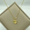 Wholesale Fashion Jewelry 18k Gold Plated NK Chain With Steel Heart Pendant Stainless Steel Necklace For Women