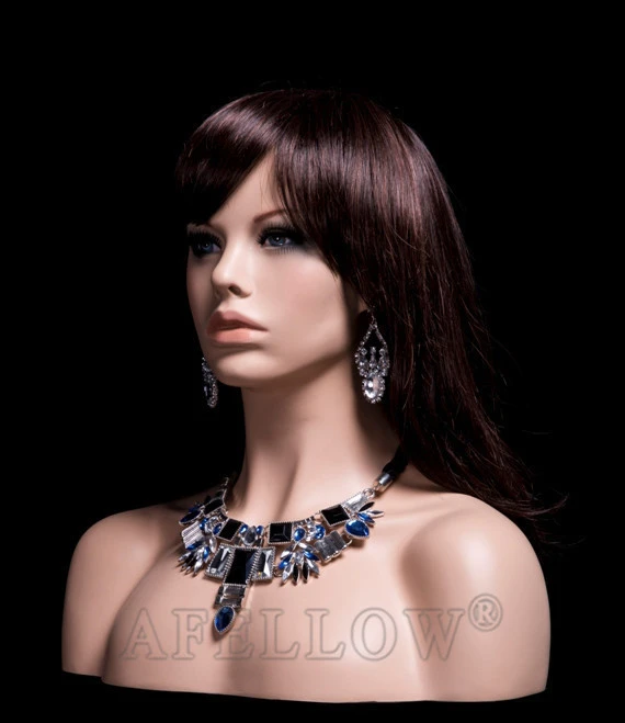 Wholesale Female Fiberglass Head Mannequin cheap African women wig display H1