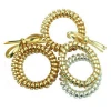 wholesale hair accessories shiny spirals gold phone cord hair bobbles for long hair ladies daily 6442