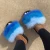 Import Wholesale Hot Sale Slippers Real Fox Fur Slides Solid Color Fuzzy Fluffy Luxury Ladies Fur Slippers from China
