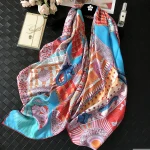 Wholesale indian large shawl printed turkish silk square scarf women silk scarves
