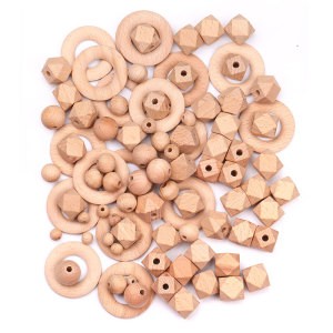 Wholesale Natural 10MM Round Wooden Teether Beads For Jewelry Making