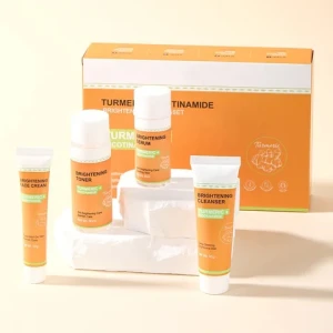 Wholesale New Design Natural Organic Skin Care Ser Turmeric Nicotinamide Brightening 4 Piece Set