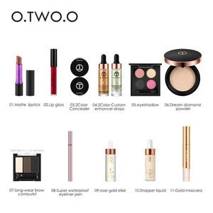 Wholesale O.TWO.O Black Gold Beauty Makeup Cosmetics Set Gift Box Makeup Set Professional