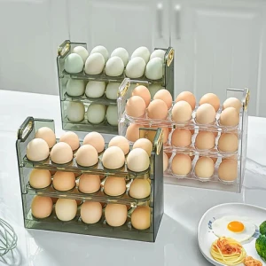 Wholesale Refrigerator egg storage container box Hot sale 30 reversible egg storage boxes Large Hand-held capacity egg holder