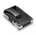 Wholesale Slim Carbon Fiber Credit Card Holder Aluminum RFID Blocking Minimalist Wallet