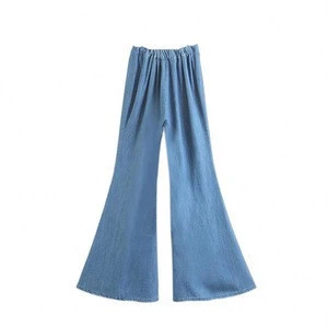 Wholesale Women&#039;s  tie button slim flared jeans pants