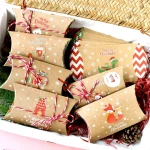 Wholesale YJC-f03 24 Pcs/Set Christmas Pillow Shaped Gifr Box Christmas Advent Calendar Candy Candle Box