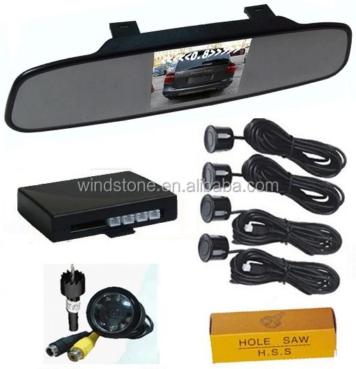 Wholesales Car Rear view Mirror Video Parking Sensor 4 sensors