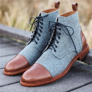 Winter Mens Winter Dress Shoes Gentleman Shoes Mens Troy Boots Slip on Lace Up Ankle Boots Drop Shipping Wholesale Size 48