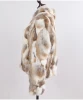 Winter Rabbit Fur Mixed Color Stitching Short Coat Jacket With Soft Faux Fur Women&#x27;s Coat
