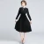Import Women Dress Autumn Winter European Style Ladies Knee Length Vintage Elegant Black Party Dresses from China