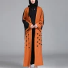 Women Elegant Muslim traditional dress  flower robe coat send belt islamic clothing abaya