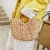 Import Women Straw Water Hyacinth Hand-woven Rattan Tote Clutch Handle Handbag Retro Summer Beach Tote  Wicker Bags from China