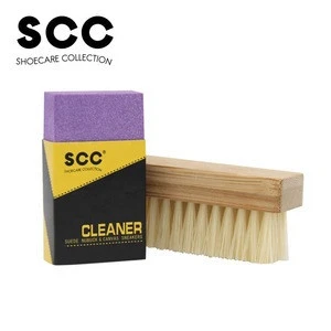 Wood Handle PP Hair Wood Suede Shoe Brush With Suede Shoe Block Set Suede Shoe Care