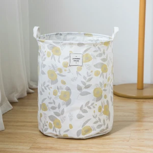 Wuyue color printing storage bucket cloth art clothing basket cotton linen cartoon storage folding storage basket