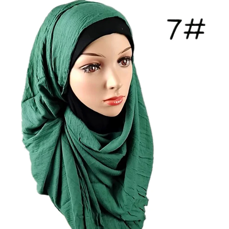 YIWU wholesale high quality shawls rayon scarf women crinkled hijab new design scarfs crinkle hijabs