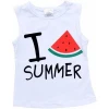YJ-029 super Cute watermelon pattern tassels shorts for baby girls with sleeveless t shirts outfits summer boutique wholesale