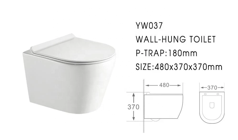 YW037 Chaozhou Manufacturer Luxury  Ceramic Rimless Water Saving Used Portable Wall Hung Toilets  for Europe  on Sale
