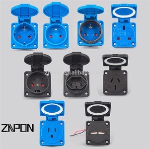 Z134D 16 amp Schuko receptacle with french waterproof socket