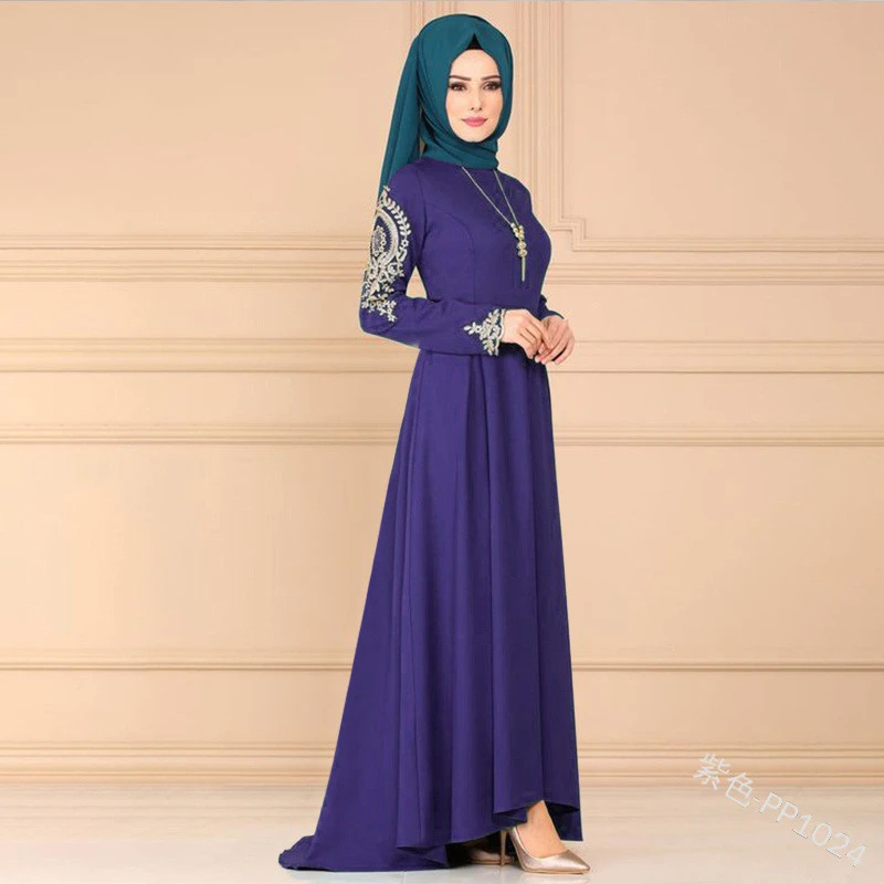 Zipeiwin 2021 NEW Elegant Arab Women Muslim Dress 4 color Islamic Clothing abaya dubai