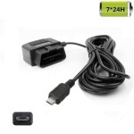 Universal OBD Power Cable for Dash Camera,24 Hours Surveillance/Acc Mode with Switch Button