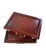 Red Wood Box  Xuan Paper Folding Album For Painting Calligraphy Package Box