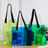 PVC laser tote wholesale custom logo magic color plastic TPU net red transparent shopping Bag Glitzy Jelly bag