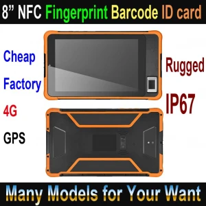 Cheapest Factory Rugged Tab Octa-core 8"Android6.0 Dustproof Tab with NFC Barcode Scanner DC port IP67 Waterproof Computer